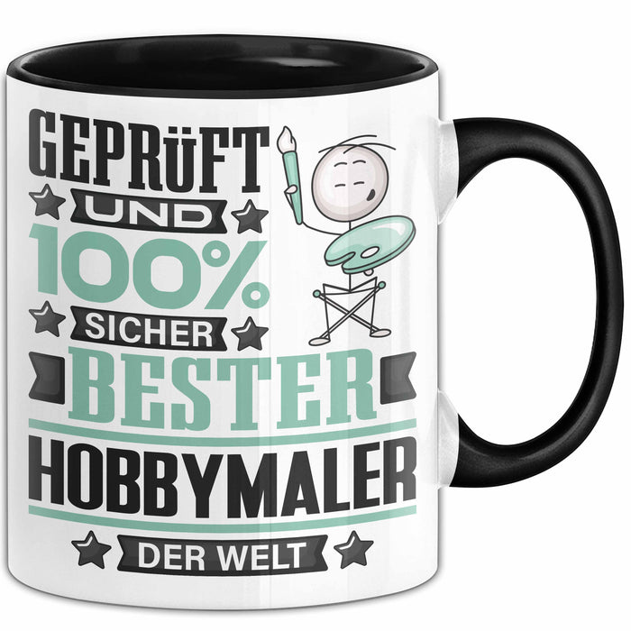 Hobbymaler Geschenk Lustiger Spruch für Hobbymaler Geschenkidee Bester Hobbymaler Der Welt Schwarz Trendation