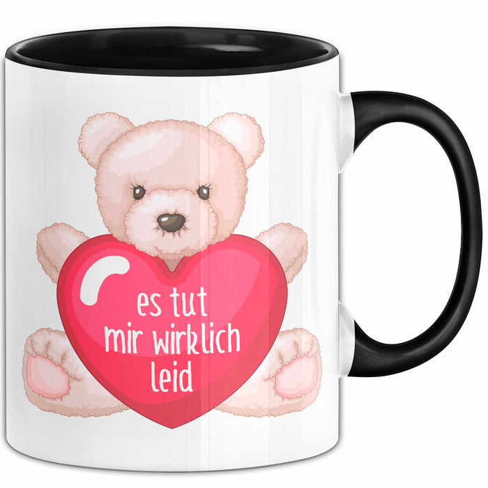 Entschuldigung Tasse Es Tur Mir Wirklich Leid Geschenkidee Sorry Becher Schwarz Trendation