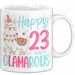 23er Geburtstag Tasse Geschenk Happy 23 And Glamarous Llama Alpaka Liebhaber Geschenkidee zum Geburtstag Weiß Trendation