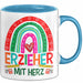 Erzieher Mit Herz Tasse Lustiges Geschenk Für Kindergarten Erzieher Mann Blau Trendation