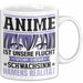 Anime Tasse Geschenk Realitätsflucht Lustiger Spruch Manga Fans Weiß Trendation