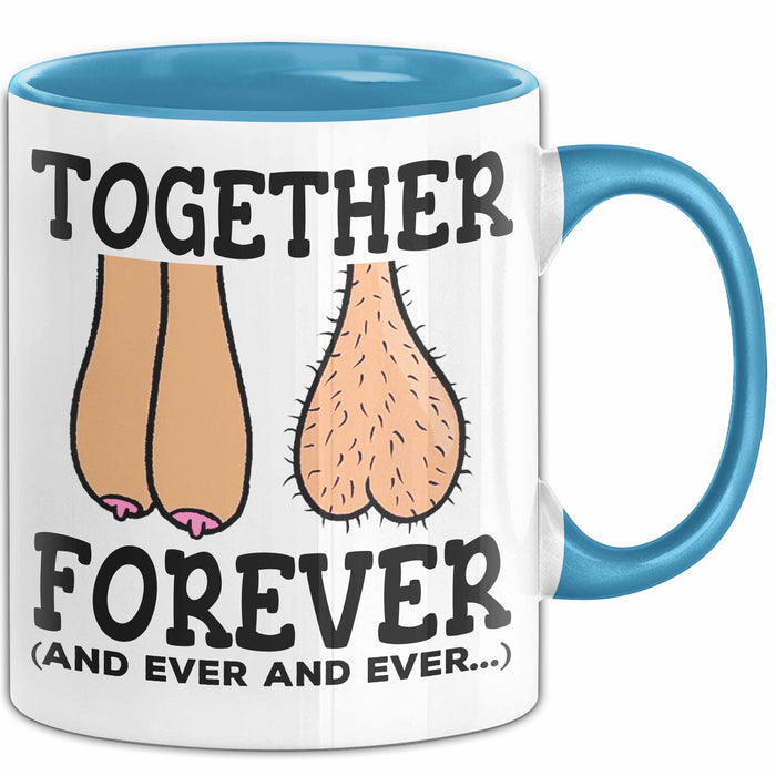 Ehemann Ehefrau Paare Jahrestag Tasse Geschenk Lustige Geschenkidee Spruch Für Immer Zusammen Blau Trendation