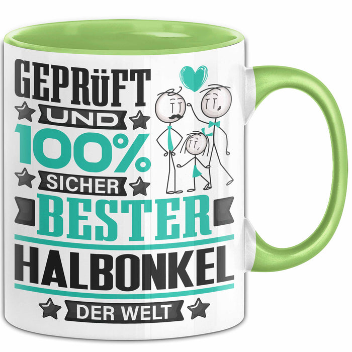 Halbonkel Geschenk Lustiger Spruch für Halbonkel Geschenkidee Bester Halbonkel Der Welt Grün Trendation