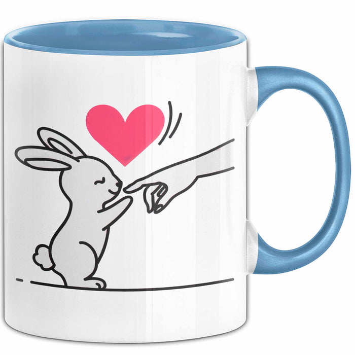 Kaninchen Hase Tierliebhaber Tasse Geschenk Lustige Geschenkidee Spruch Blau Trendation