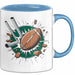 Rugby Fan Tasse Geschenkidee für Liebhaber harter Sportarten Blau Trendation