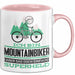 Mountainbiker Geschenk Tasse Ich Bin Mountainbiker Aber Sag Doch Einfach Superheld Lustige Geschenkdiee für Mountainbiker Kaffee-Becher Rosa Trendation
