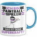 Paintballspieler Tasse Geschenk für Paintballspieler Geburtstag Lustiger Spruch Kaffee-Becher Was Ist Deine Superkraft Blau Trendation