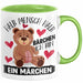 Kuschelbär Geschenk Tasse Teddy Halb Mensch Halb Bärchen Ich Bin Ein Märchen Kaffee-Becher Geschenkidee Grün Trendation