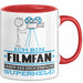 Filmfan Geschenk Tasse Ich Bin Filmfan Aber Sag Doch Einfach Superheld Lustige Geschenkdiee für Filmfan Kaffee-Becher Rot Trendation