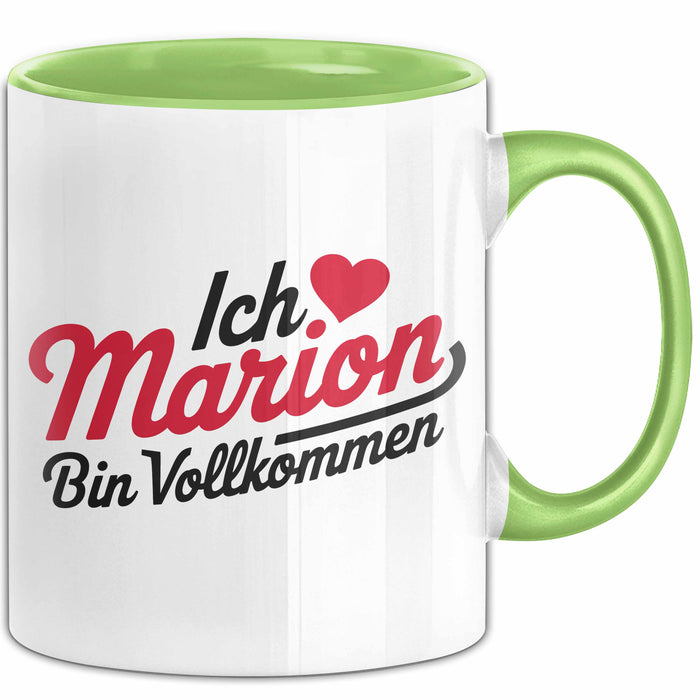 Marion Tasse Geschenk Ich Bin Vollkommen Marion Geschenkidee Geburtstag Grün Trendation