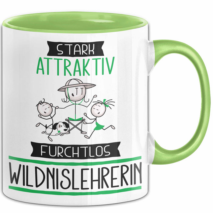 Wildnislehrerin Tasse Geschenk Becher Stark Attraktiv Furchtlos Wildnislehrerin Lustige Geschenkidee Grün Trendation