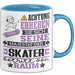 Skater Geschenk Tasse Lustiger Spruch Erheben Sie Sich Der Skater Betritt den Raum Blau Trendation