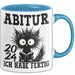 Abitur 2025 Ich Habe Fertig Geschenkidee Tasse Abi Bestanden Geschenk Prüfung Katze Kaffee-Becher Blau Trendation