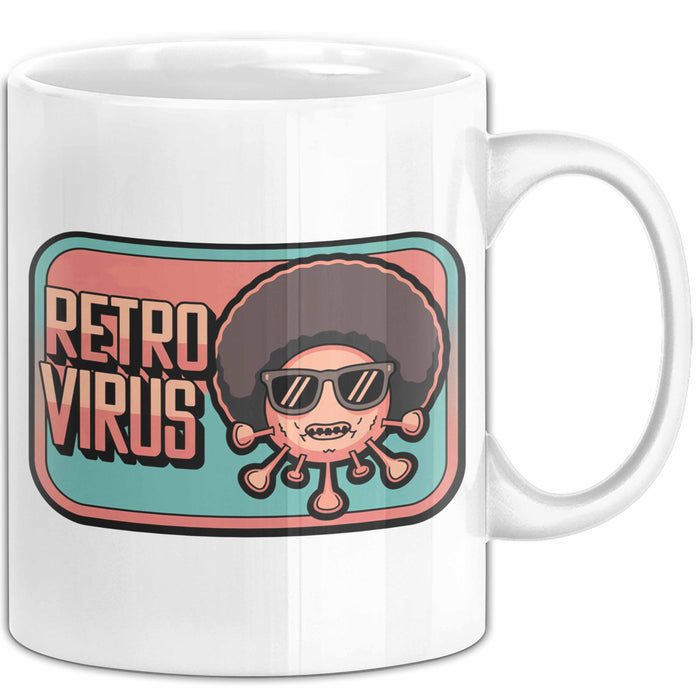 Computerprogrammierer Softwareingenieur Tasse Geschenk Lustige Geschenkidee Spruch Retro Virus Weiß Trendation
