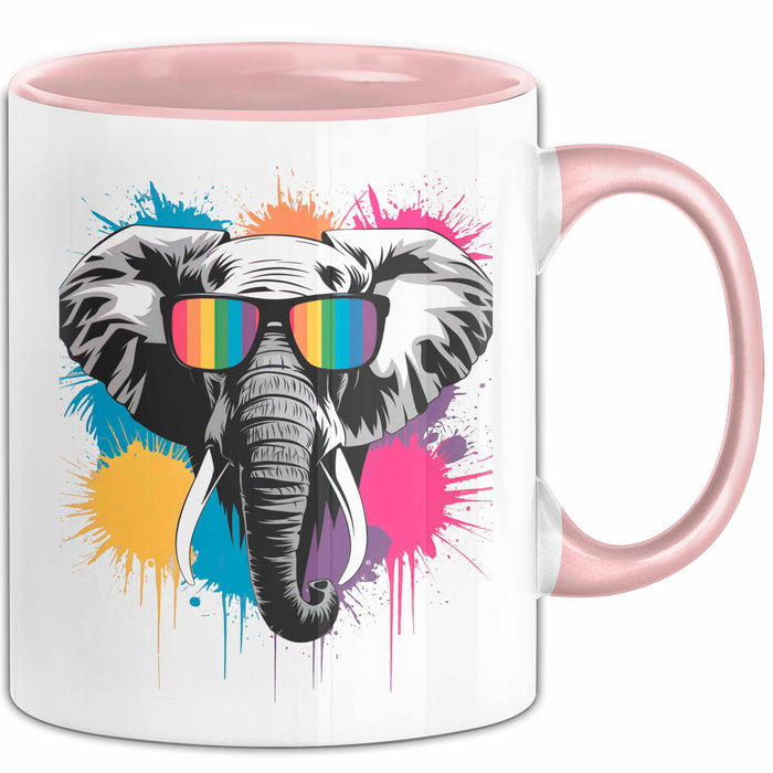 Elefant Tier Sonnenbrille Tasse Geschenk Lustige Geschenkidee Spruch Rosa Trendation