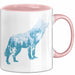 Wolf Tasse Geschenk Silhouette Landschaft Mond Geschenkidee Rosa Trendation
