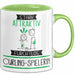 Curling-Spielerin Tasse Geschenk Becher Stark Attraktiv Furchtlos Curling-Spielerin Lustige Geschenkidee Grün Trendation