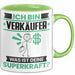 Verkäufer Tasse Geschenk für Verkäufer Geburtstag Lustiger Spruch Kaffee-Becher Was Ist Deine Superkraft Grün Trendation