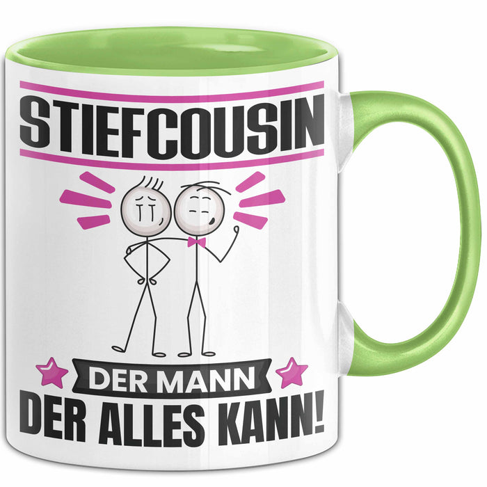 Stiefcousin Tasse Geschenk für Stiefcousin Der Mann Der Alles Kann Geschenkidee zum Geburtstag Grün Trendation