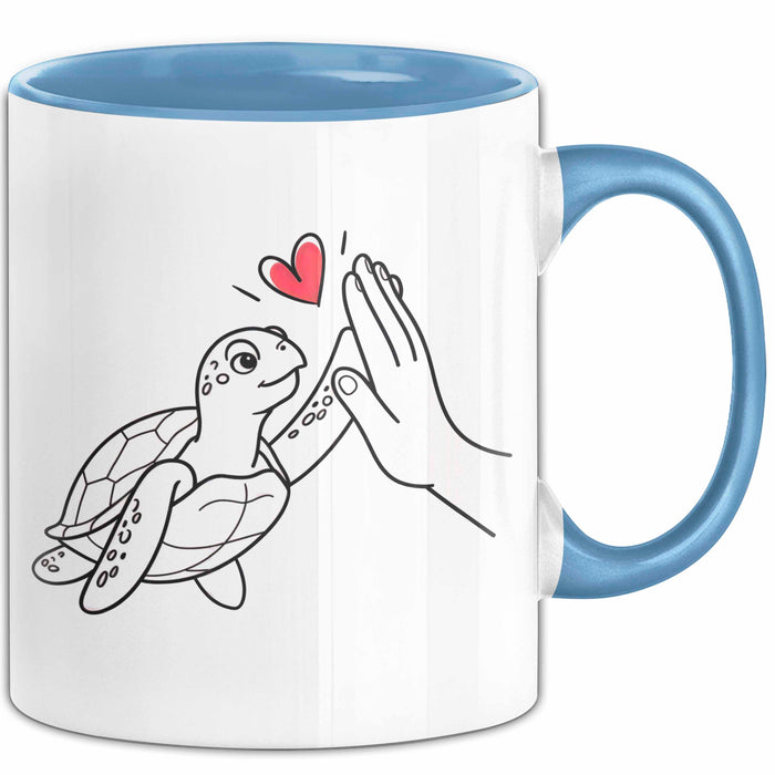 Schildkröte Tierliebhaber Tasse Geschenk Lustige Geschenkidee Spruch Blau Trendation