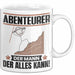 Abenteurer Tasse Geschenk für Abenteurer Der Mann Der Alles Kann Geschenkidee zum Geburtstag Weiß Trendation