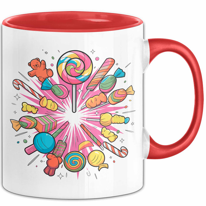 Zucker Süchtiger Tasse Geschenkidee für Naschkatze Rot Trendation