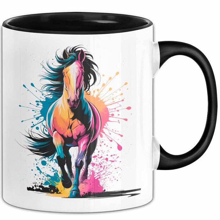 Pferde Tierliebhaber Tasse Geschenk Lustige Geschenkidee Spruch Schwarz Trendation