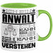 Anwalt Geschenk Tasse Geschenkidee für Anwalt Geburtstag Lustiger Spruch Ich Bin Anwalt Ich Kann Es Dir Erklären Aber Nicht Für Dich Verstehen Grün Trendation