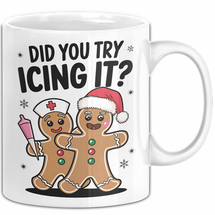 Sarkastische Weihnachtsfeier Tasse Geschenk Lustige Geschenkidee Spruch Hast Du Versucht Es Zu Kühlen Weiß Trendation