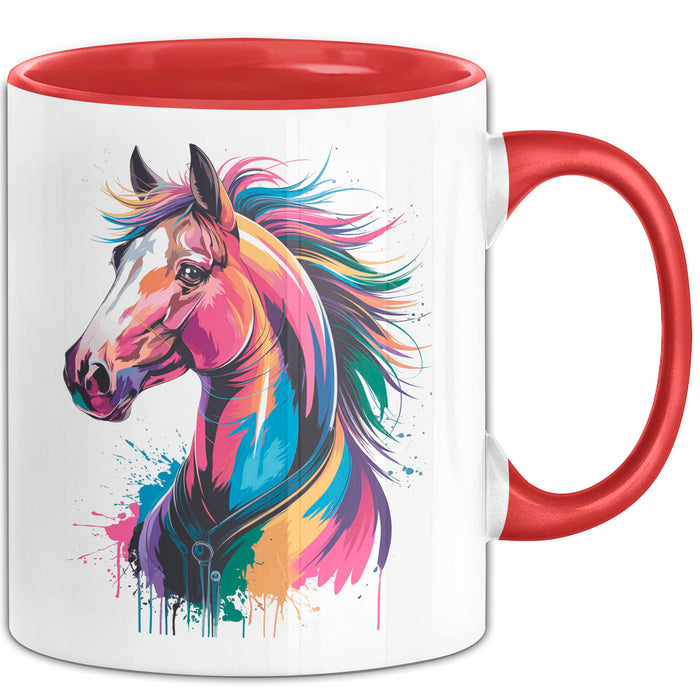 Pferd Tier Liebhaber Tasse Becher Geschenk Lustige Geschenkidee Spruch Rot Trendation