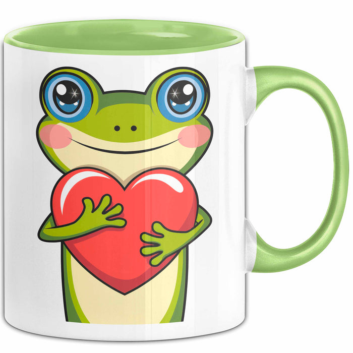 Frosch Herz Tasse Geschenk Lustige Geschenkidee Spruch Grün Trendation