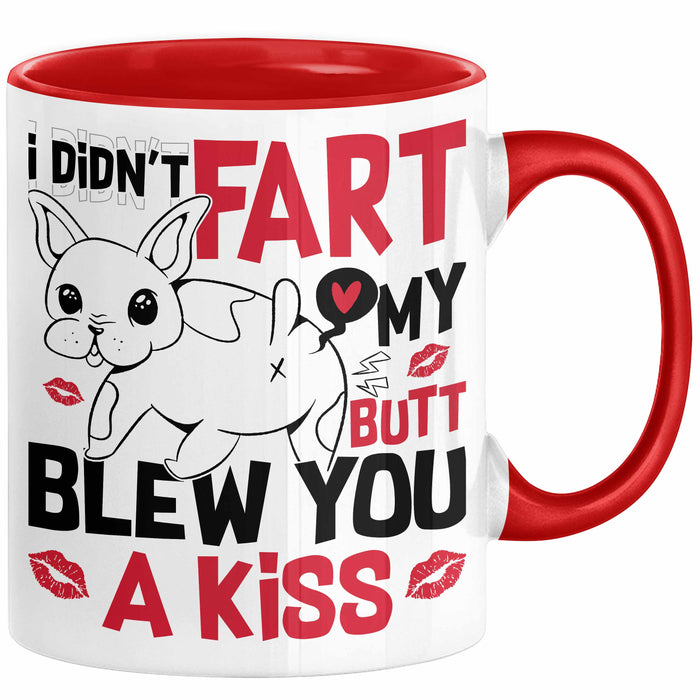 Boxer Tasse Geschenk Valentinstag I Didn't Fart My Butt Blew You A Kiss Geschenkidee Hundebesitzer Liebe Kaffee-Becher Rot Trendation