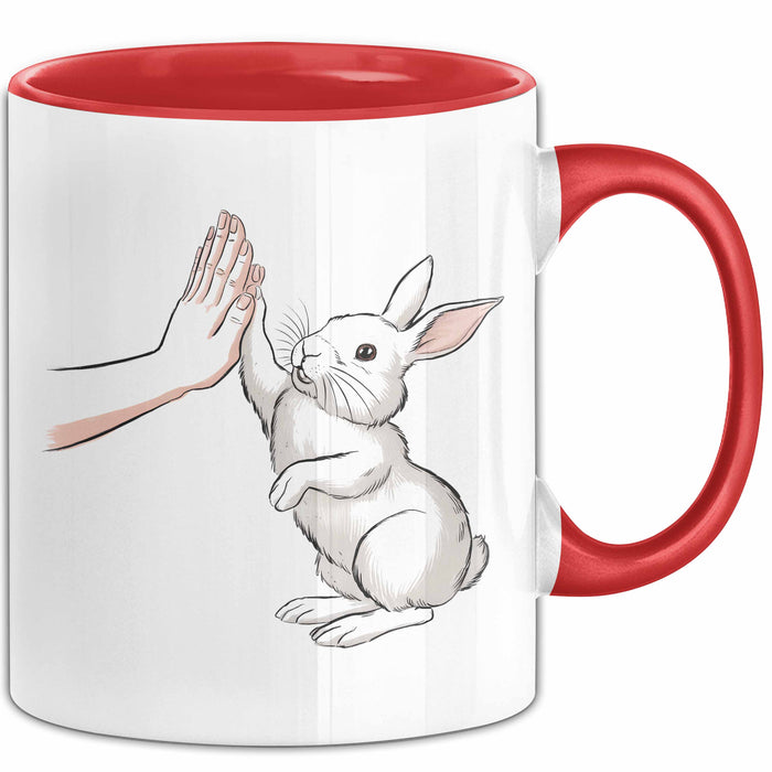 Hasen Papa Mama Tasse Geschenkidee Für Hasen-Liebhaber Und Besitzer Rot Trendation