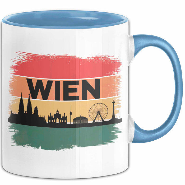 Österreich Wien Wienerisch Tasse Geschenk Lustige Geschenkidee Spruch Blau Trendation