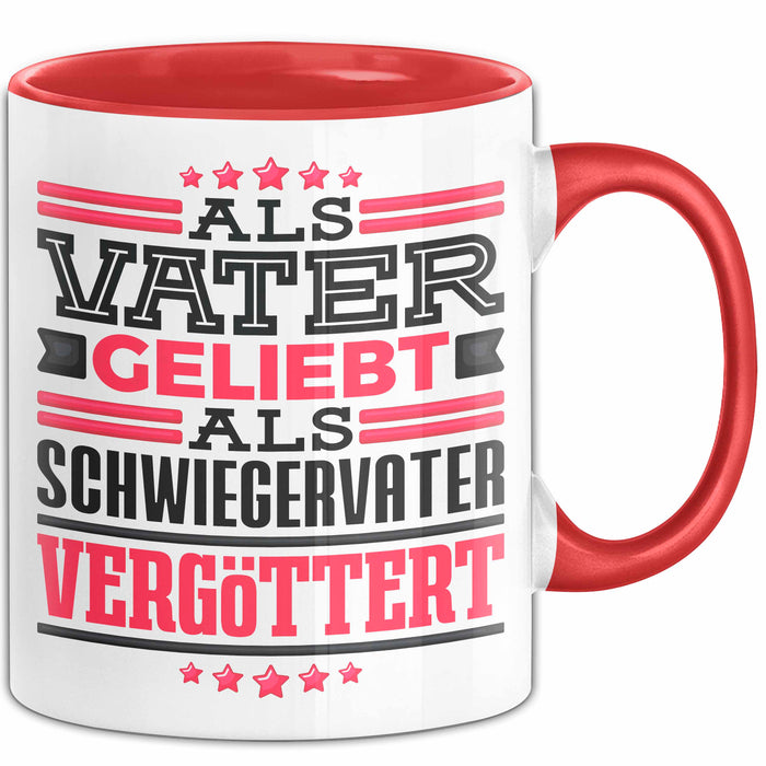 Schwiegervater Tasse Geschenk Geburtstag Bester Schwiegerpapa Geschenkidee Becher Rot Trendation