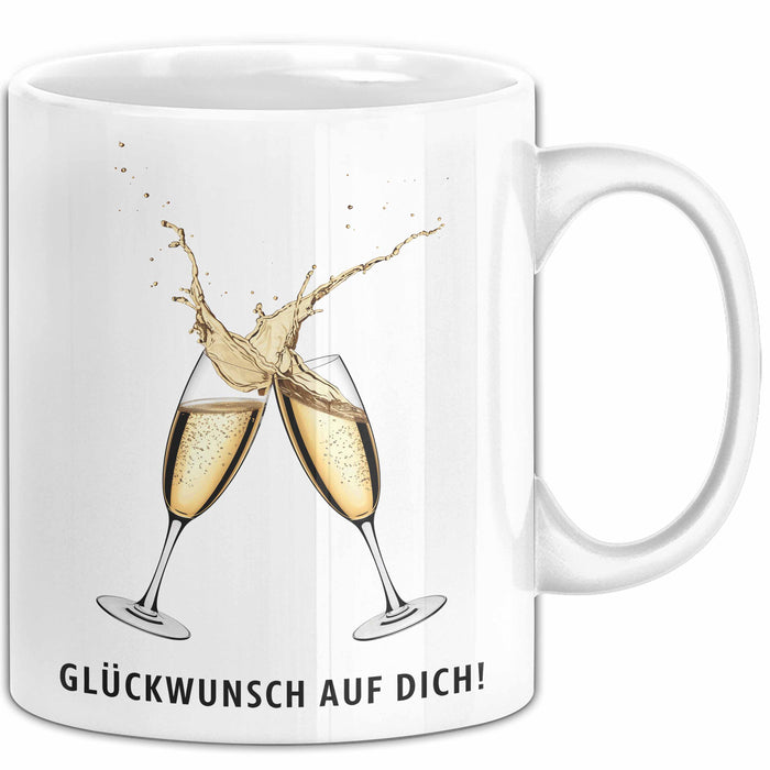 Schüler Abschluss Tasse Geschenk Lustige Geschenkidee Spruch Glückwunsch Auf Dich Weiß Trendation