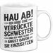 Big Sister Ältere Geschwister Schwestern Tasse Becher Geschenk Lustige Geschenkidee Spruch Ich Habe Eine Verrückte Schwester Weiß Trendation