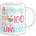 100er Geburtstag Tasse Geschenk Happy 100 And Glamarous Llama Alpaka Liebhaber Geschenkidee zum Geburtstag Weiß Trendation