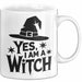 Hexen Tasse Geschenk Yes I Am A Witch Geschenkidee Halloween Lustige Hexe Weiß Trendation