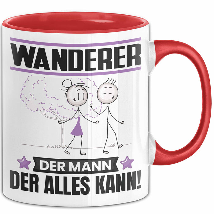 Wanderer Tasse Geschenk für Wanderer Der Mann Der Alles Kann Geschenkidee zum Geburtstag Rot Trendation