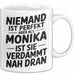 Monika Tasse Geschenk Niemand Ist Perfekt Monika Verdammt Nah Dran Geschenkidee Weiß Trendation
