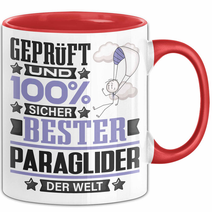 Paraglider Geschenk Lustiger Spruch für Paraglider Geschenkidee Bester Paraglider Der Welt Rot Trendation