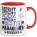 Paraglider Geschenk Lustiger Spruch für Paraglider Geschenkidee Bester Paraglider Der Welt Rot Trendation