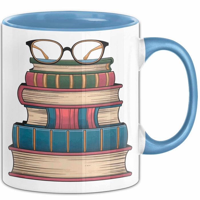 Bibliothekar Tasse Geschenkidee für Bücherliebhaber Blau Trendation