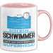 Schwimmer Geschenk Tasse Ich Bin Schwimmer Aber Sag Doch Einfach Superheld Lustige Geschenkdiee für Schwimmer Kaffee-Becher Rosa Trendation