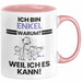 Enkel Geschenk Tasse Lustiger Spruch Ich Bin Enkel Warum Weil Ich Es Kann Geschenkidee Bester Enkel Geburtstag Kaffee-Becher Rosa Trendation
