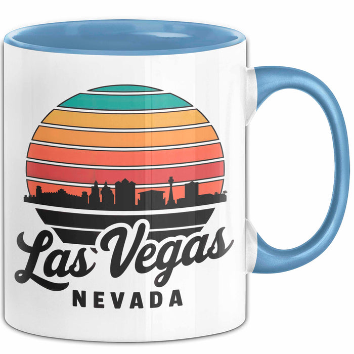 Las Vegas Nevada USA Tasse Geschenk Lustige Geschenkidee Spruch Blau Trendation