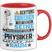 Physiker Geschenk Tasse Lustiger Spruch Erheben Sie Sich Der Physiker Betritt den Raum Rot Trendation