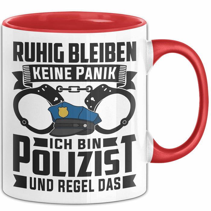 Polizist Tasse Geschenk Ruhig Bleiben Ich Bin Polizist Und Regel Das Geschenkidee Polizei Rot Trendation
