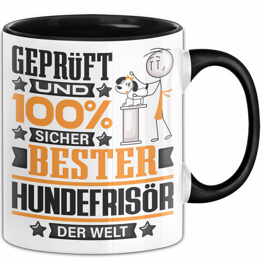 Hundefrisör Geschenk Lustiger Spruch für Hundefrisör Geschenkidee Bester Hundefrisör Der Welt Schwarz Trendation
